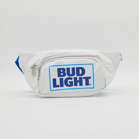 Bud Light Insulated Fanny Pack Cooler for Beer and Beverages - White 436977